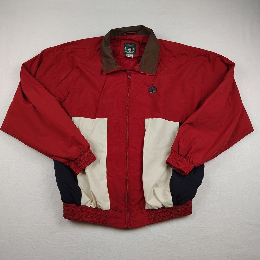Vintage IZOD Track Jacket Mens Medium Nylon Windbreaker 90s Retro